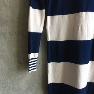 Madewell | Wallace sweater navy white stripe dress